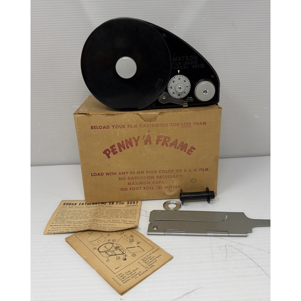 Vintage Watson 66B 66C Daylight Bulk 35mm Film Loader Penny A Frame 1970s